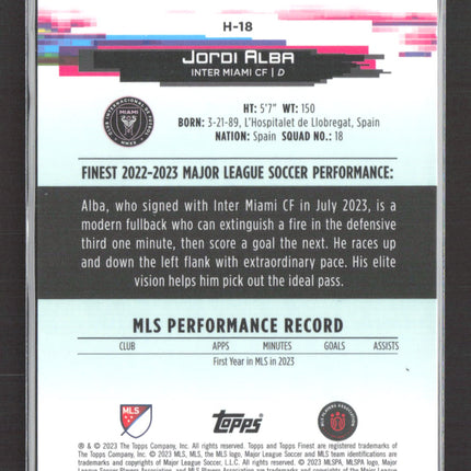 2023 Topps Finest Jordi Alba #H-18 Orange 08/25