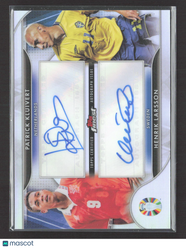 2024 Topps Finest Road to UEFA Euro Henrik Larsson Patrick Kluivert Dual Auto