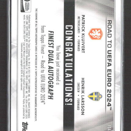 2024 Topps Finest Road to UEFA Euro Henrik Larsson Patrick Kluivert Dual Auto