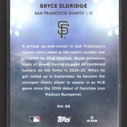 2026 Topps Home Field Advantage Bryce Eldridge #HA-28 RC