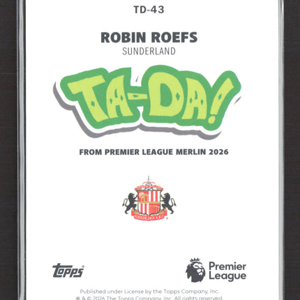 2026 Topps Merlin Premier League Ta-Da! Robin Roefs #TD-43 Purple 30/75 RC