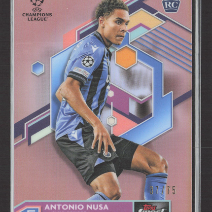 2023 Topps Finest UEFA Antonio Nusa #141 Rose Gold Refractor 37/75 RC