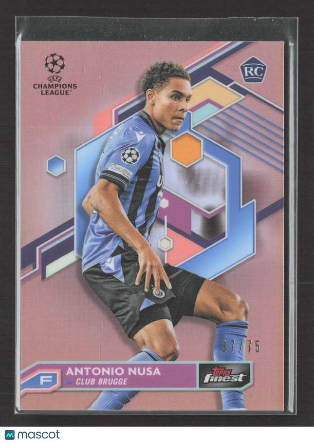 2023 Topps Finest UEFA Antonio Nusa #141 Rose Gold Refractor 37/75 RC