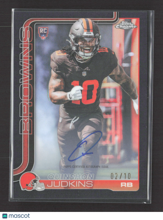 2025 Topps Chrome Quinshon Judkins #RA-QJ Black 02/10 RC Auto