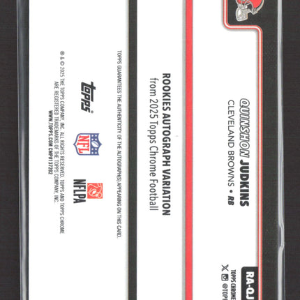 2025 Topps Chrome Quinshon Judkins #RA-QJ Black 02/10 RC Auto