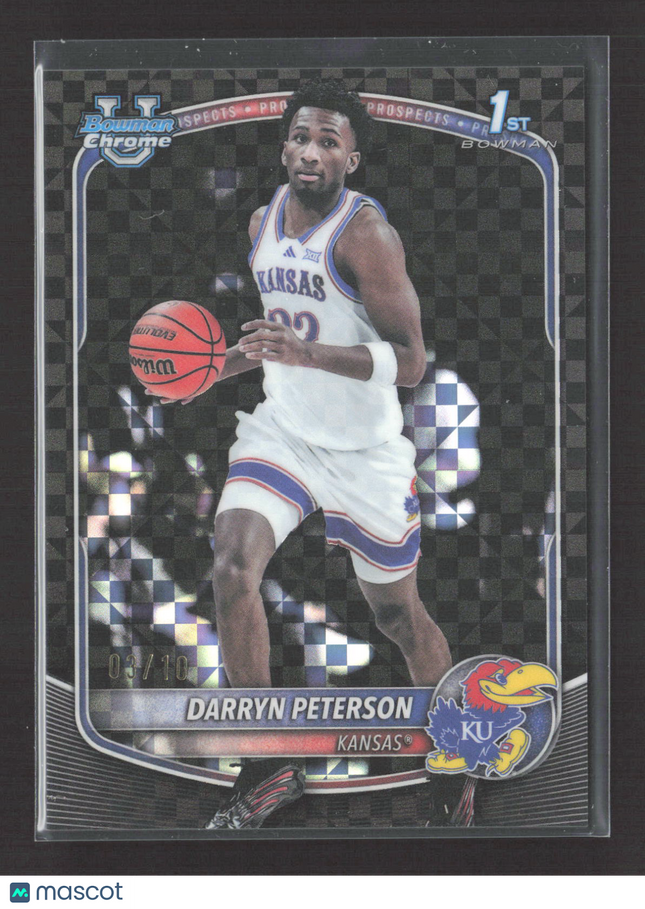 2025 Bowman Chrome University Darryn Peterson #BCP-2 Black Xfractor 03/10 1st