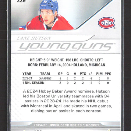 2024 Upper Deck Series 1 Young Guns Lane Hutson #229