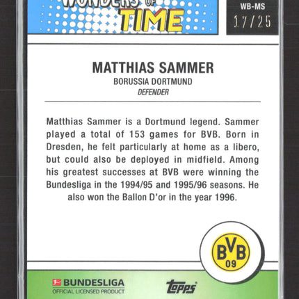 2023 Topps Chrome Wonders of Time Matthias Sammer #WB-MS 17/25 Orange