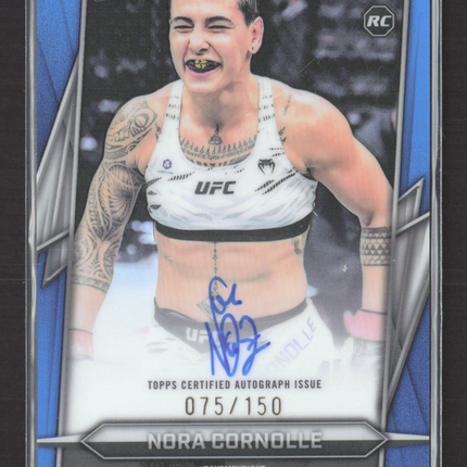 2026 Topps Chrome UFC Nora Cornolle #BAV-NC Blue RC 075/150 Auto