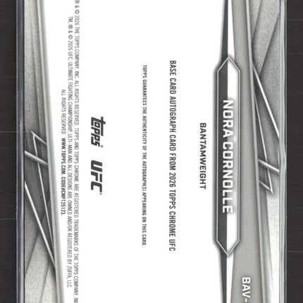 2026 Topps Chrome UFC Nora Cornolle #BAV-NC Blue RC 075/150 Auto