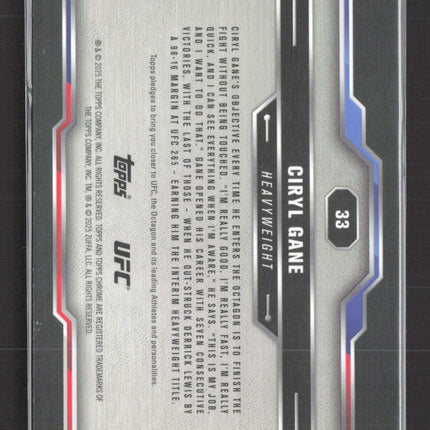 2025 Topps Chrome UFC Ciryl Gane #33 Blue Geometric /99