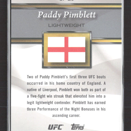 2024 Topps Gold Label UFC Country Pride Paddy Pimblett #CP-20 53/99