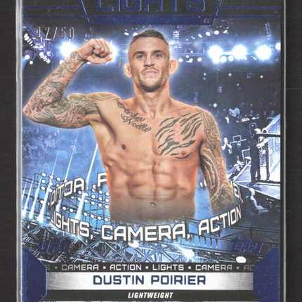 2024 Topps UFC Lights Camera Action Dustin Poirier #LTS-16 Blue 17/50