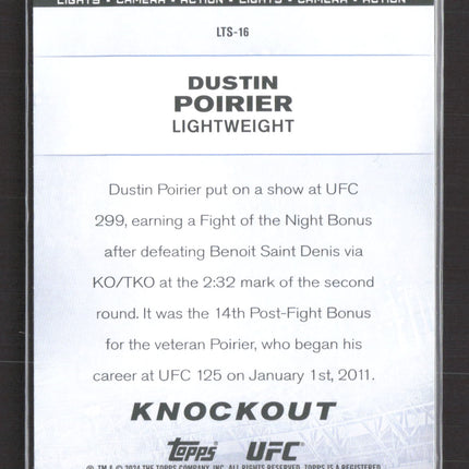 2024 Topps UFC Lights Camera Action Dustin Poirier #LTS-16 Blue 17/50