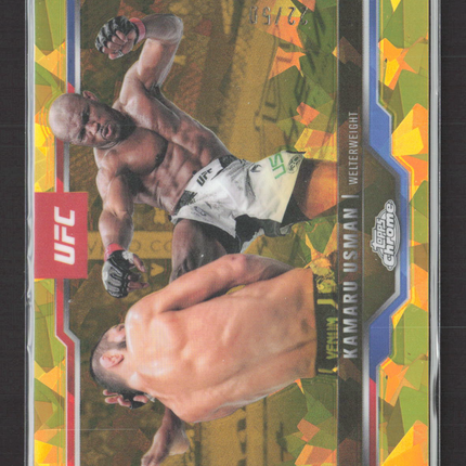 2025 Topps Chrome UFC Kamaru Usman #27 Gold Sapphire /50