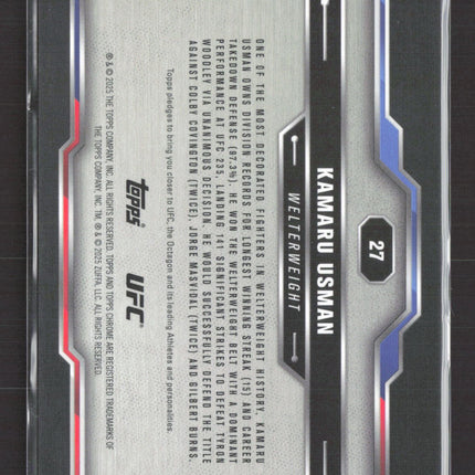 2025 Topps Chrome UFC Kamaru Usman #27 Gold Sapphire /50