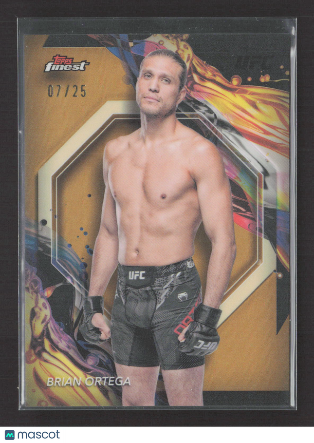 2024 Topps Finest UFC Brian Ortega #177 Gold Refractor 07/25