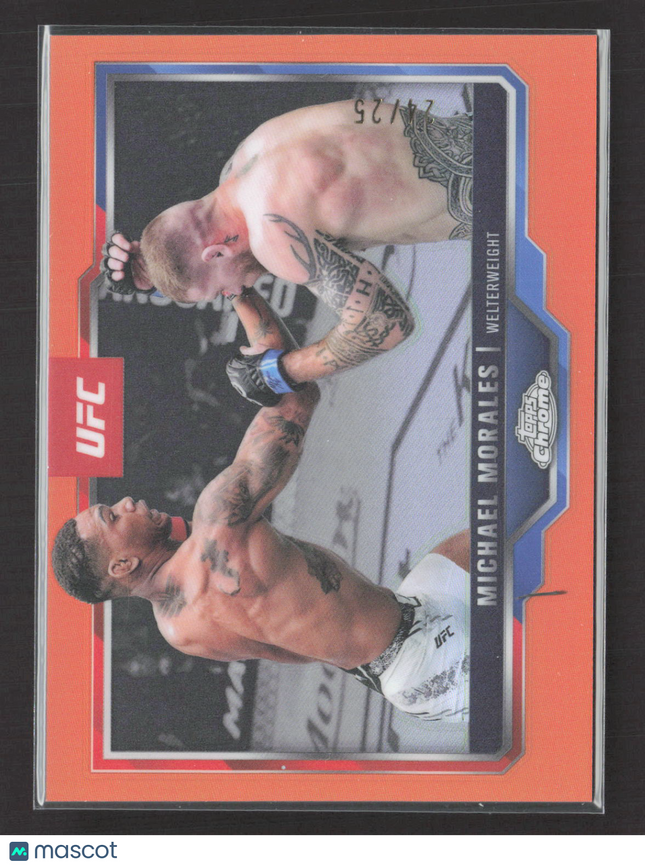 2025 Topps Chrome UFC Michael Morales #127 Orange Refractor 24/25