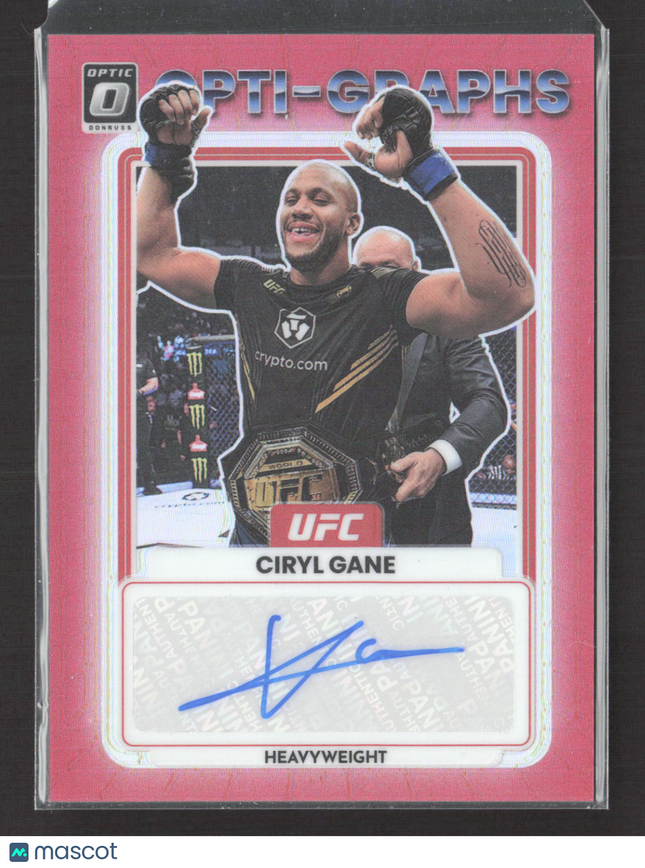 2023 Panini Donruss Optic Prizm Opti-Graphs Ciryl Gane #OG-CGN Red 005/199 Auto