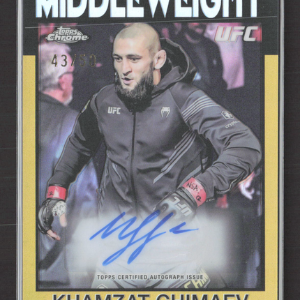 2026 Topps Chrome UFC 1986 Topps Khamzat Chimaev #86S-KC Gold 43/50 Auto