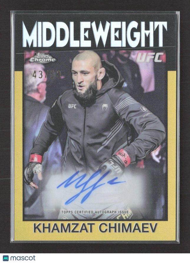 2026 Topps Chrome UFC 1986 Topps Khamzat Chimaev #86S-KC Gold 43/50 Auto