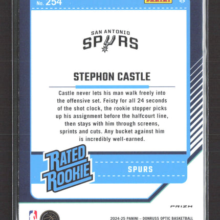 2025 Panini Donruss Optic Prizm Stephon Castle #254 Pink Hyper