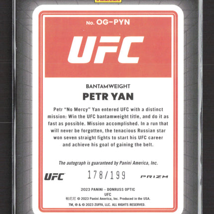 2023 Panini Donruss Optic UFC Opti-Graphs Petr Yan #OG-PYN Red 178/199 Auto