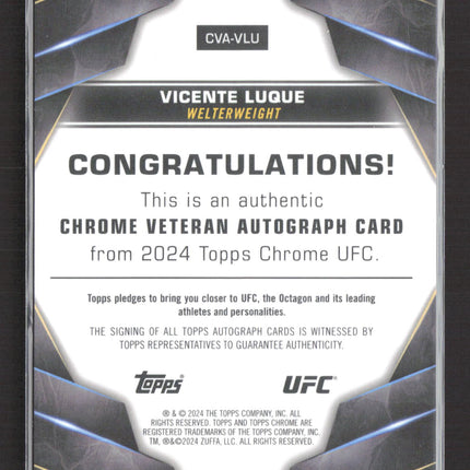 2024 Topps Chrome UFC Vicente Luque #CVA-VLU Auto