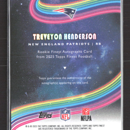 2025 Topps Finest Football TreVeyon Henderson #RFA-TVH RC Auto