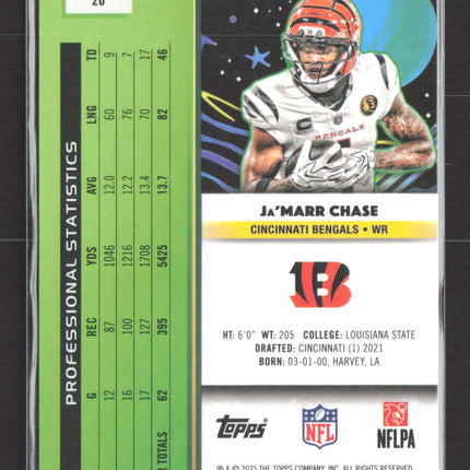 2025 Topps Chrome Cosmic Ja'Marr Chase #20 Purple Nebula /150