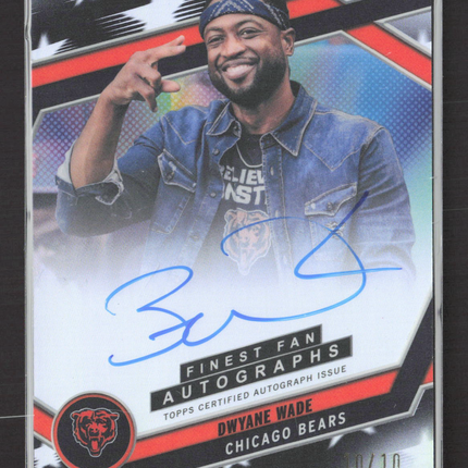 2025 Topps Finest Fan Dwyane Wade #FAN-DW Black Refractor 10/10 Auto
