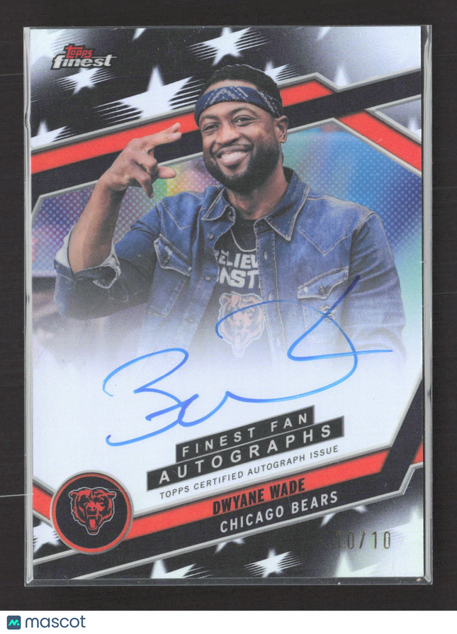 2025 Topps Finest Fan Dwyane Wade #FAN-DW Black Refractor 10/10 Auto