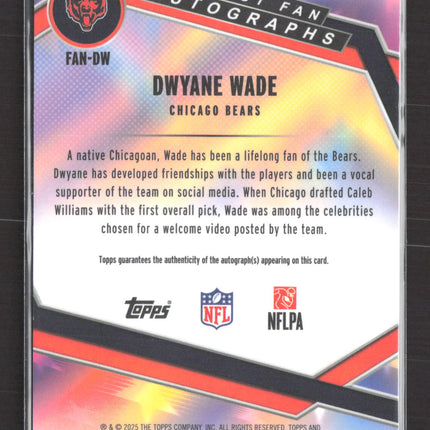 2025 Topps Finest Fan Dwyane Wade #FAN-DW Black Refractor 10/10 Auto