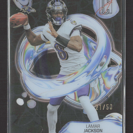 2025 Topps Signature Class FLuidity Lamar Jackson #FL-3 Gold 21/50