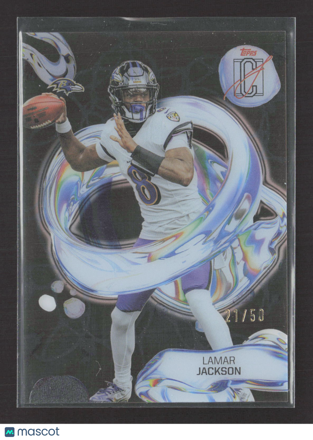 2025 Topps Signature Class FLuidity Lamar Jackson #FL-3 Gold 21/50