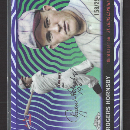 2025 Topps Chrome Platinum Rogers Hornsby #443 Purple Sonar Refractor 158/250