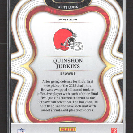 2026 Panini Select Prizm Suite Level Quinshon Judkins #356 Zebra RC