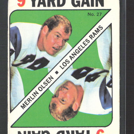 1971 Topps Football Game Merlin Olsen #27