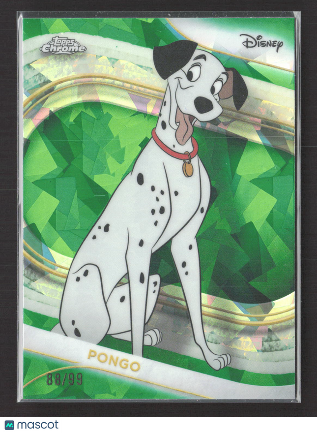 2025 Topps Chrome Disney 100 Green Sapphire 88/99 #101 Pongo