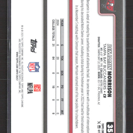 2025 Topps Chrome Benjamin Morrison #355 Aqua RC 039/199