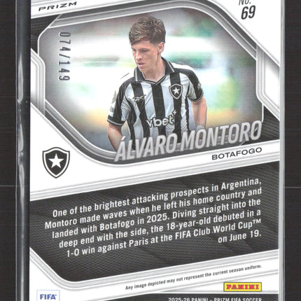 2025 Panini Prizm FIFA Soccer Alvaro Montoro #69 Red RC /149