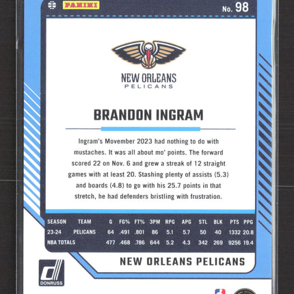 2024 Panini Donruss Brandon Ingram #98 Blue Shimmer 196/299