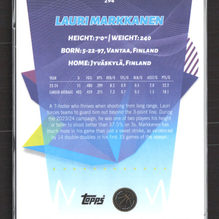 2025 Topps Finest Lauri Markkanen #294 Purple Refractor 33/50