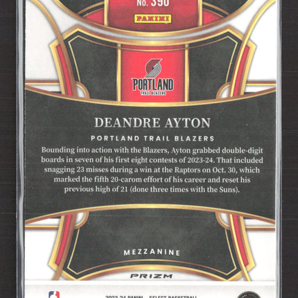 2024 Panini Select Mezzanine Deandre Ayton #390 Zebra Prizm