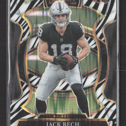2026 Panini Select Football Prizm Concourse Jack Bech #6 Zebra RC