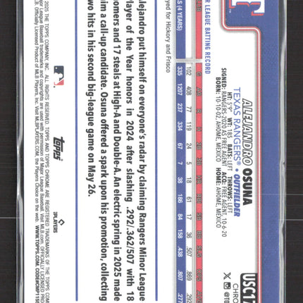 2025 Topps Chrome Update Alejandro Osuna #USC174 Red Lava Refractor RC 5/5