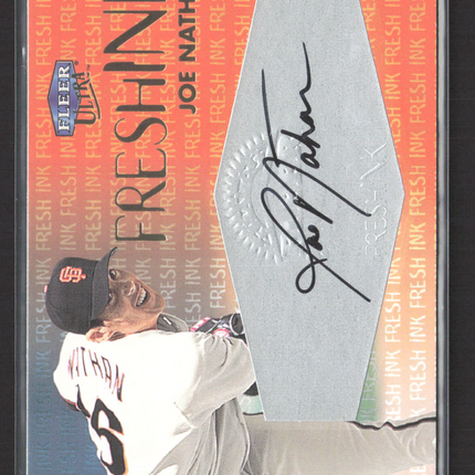 1999 Fleer Ultra Fresh Ink Joe Nathan 0118/1000 Auto