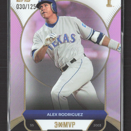 2025 Topps Countdown Collection Alex Rodriguez #10 Pink 030/125