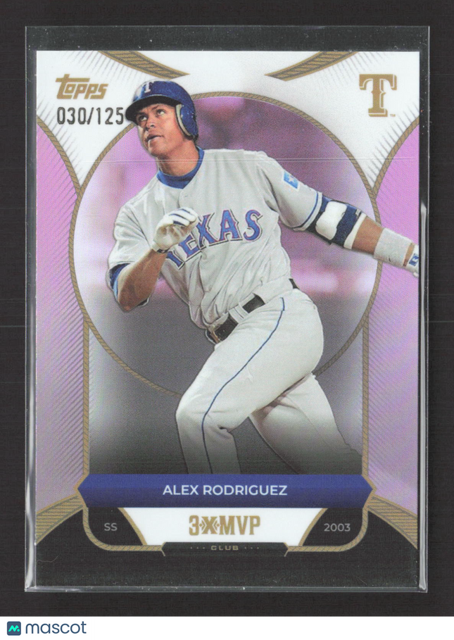 2025 Topps Countdown Collection Alex Rodriguez #10 Pink 030/125
