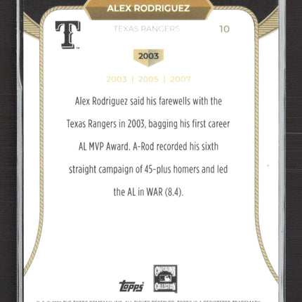 2025 Topps Countdown Collection Alex Rodriguez #10 Pink 030/125